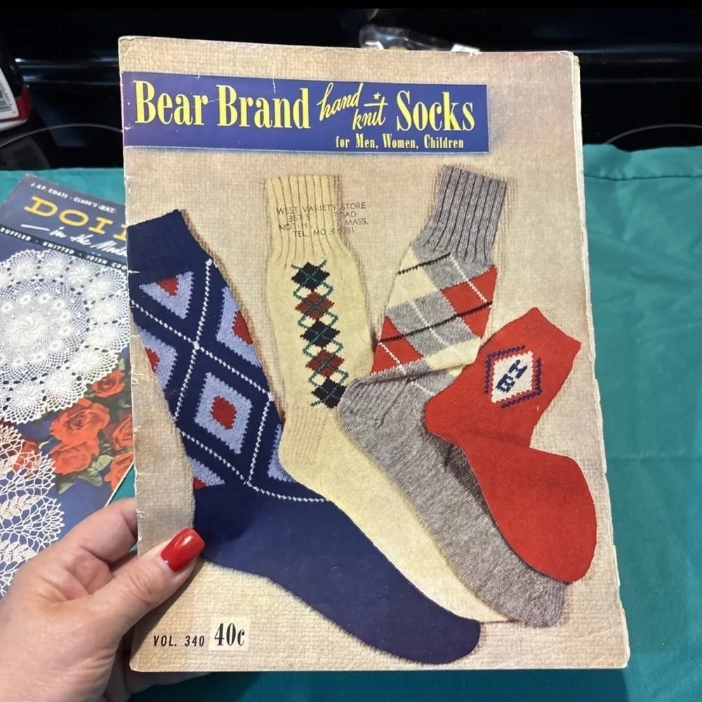 Vintage set of two Dollies and Hand Knit socks